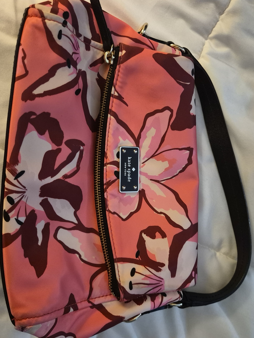 kate spade Coral Pink Floral Crossbody Bag